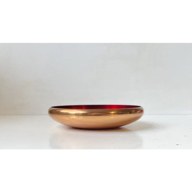 Mid-Century Modern Midcentury Copper and Enamel Bowl by Odel Kobber, Norway, 1960s For Sale - Image 3 of 7