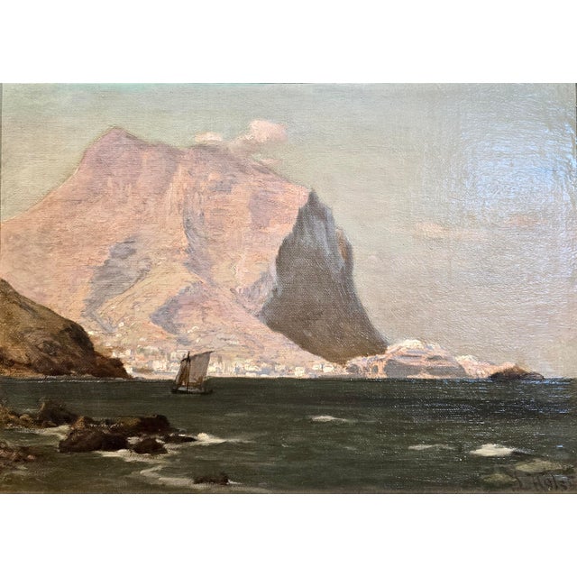 Impressionist Laurits Holst -19th Century View of Madeira Rocky Coastline in Portugal -Oil Painting For Sale - Image 3 of 8
