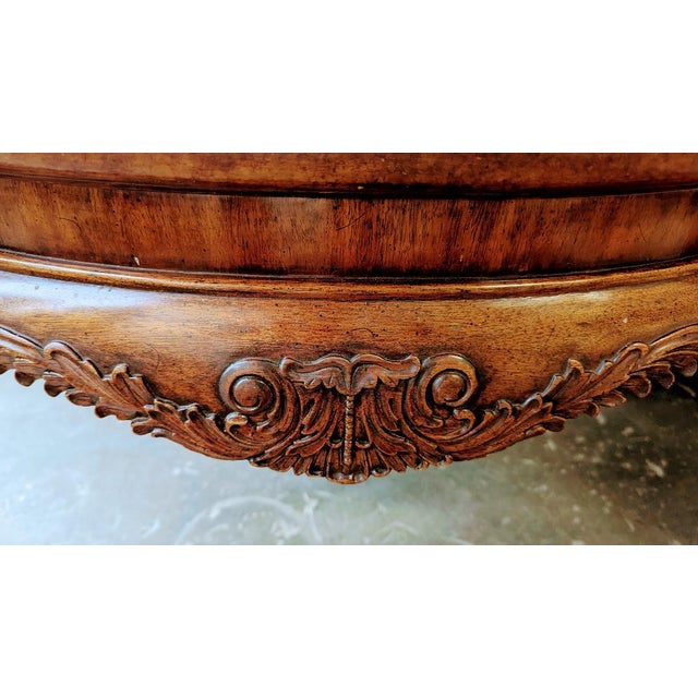 Vintage French Louis XV Mahogany Coffee Table Inlay and Carved For Sale - Image 4 of 9