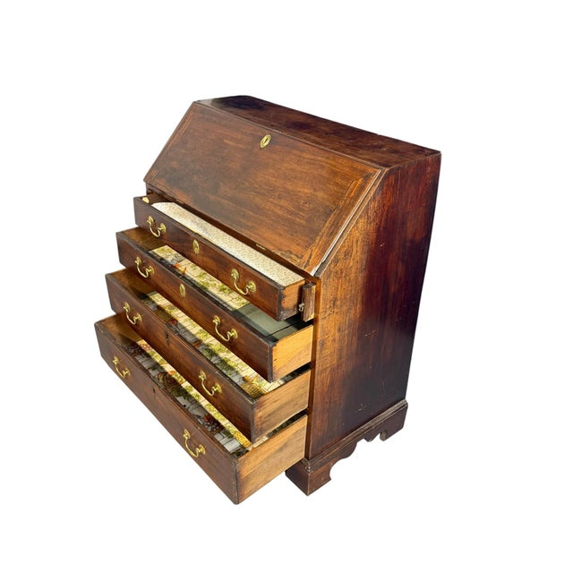 Antique Georgian Slant Front Writing Bureau, 1800s For Sale - Image 9 of 13