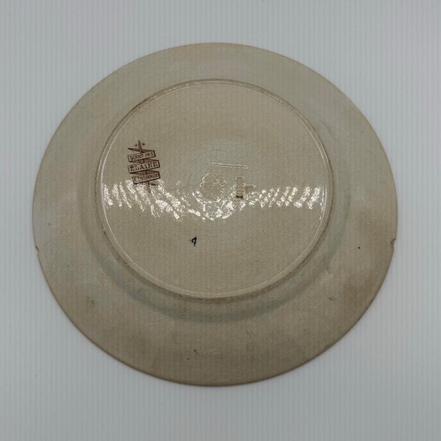 Antique Doulton Burslem “Etaine” Brown Transferware Plate, Victorian Aesthetic Floral For Sale - Image 4 of 8