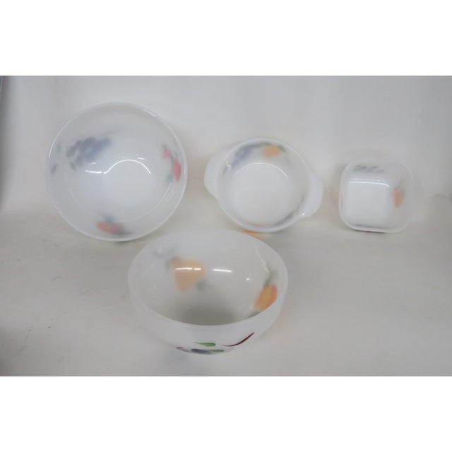 Anchor Hocking Fire King Fruit Mixing Serving Bowls Milk Glass Set of Four 4720b For Sale - Image 10 of 17