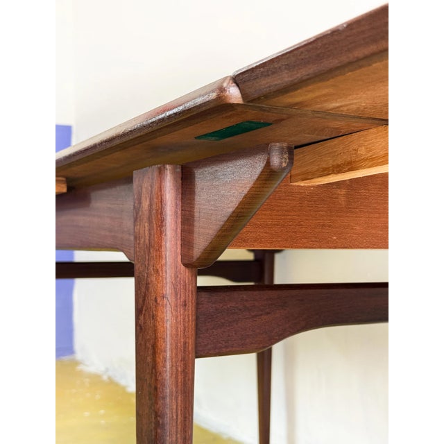 Vintage Danish Extendable Table in Teak, 1950s For Sale - Image 4 of 12