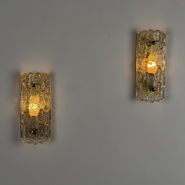 Textured Glass Wall Lights by Carl Fagerlund for Orrefors, 1970s, Set of 2 For Sale - Image 9 of 18