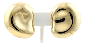 Mid 20th Century Pair of Tiffany & Co. Peretti 18k Yellow Gold Large Bean Clip On Earrings