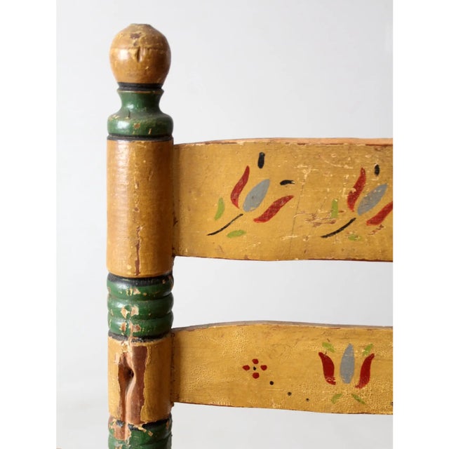 Yellow Vintage Mexican Folk Art Children's Chair For Sale - Image 8 of 10