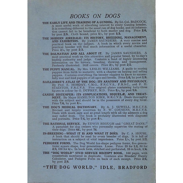 Traditional "The Scottish Terrier: Its Breeding and Management" 1938 Gabriel, Dorothy For Sale - Image 3 of 7