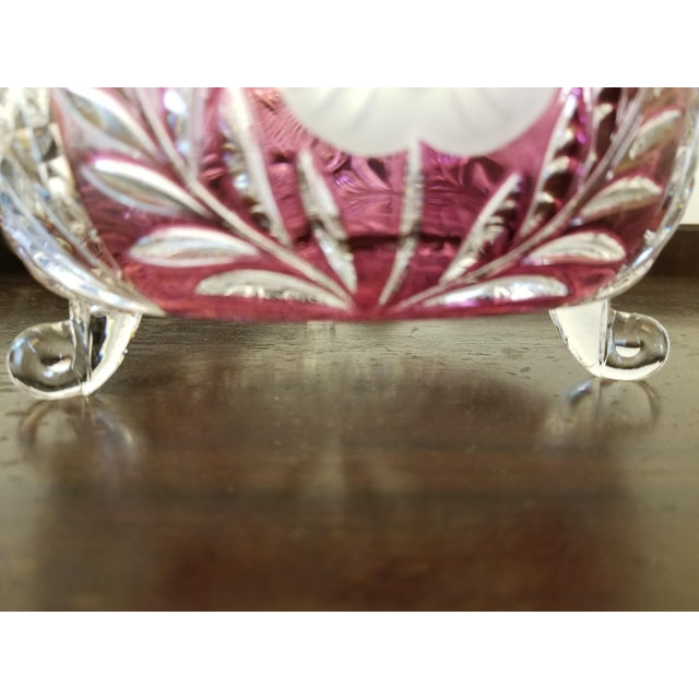 Cut to Clear Crystal Ruby Flash Fruit Bowl For Sale - Image 11 of 13