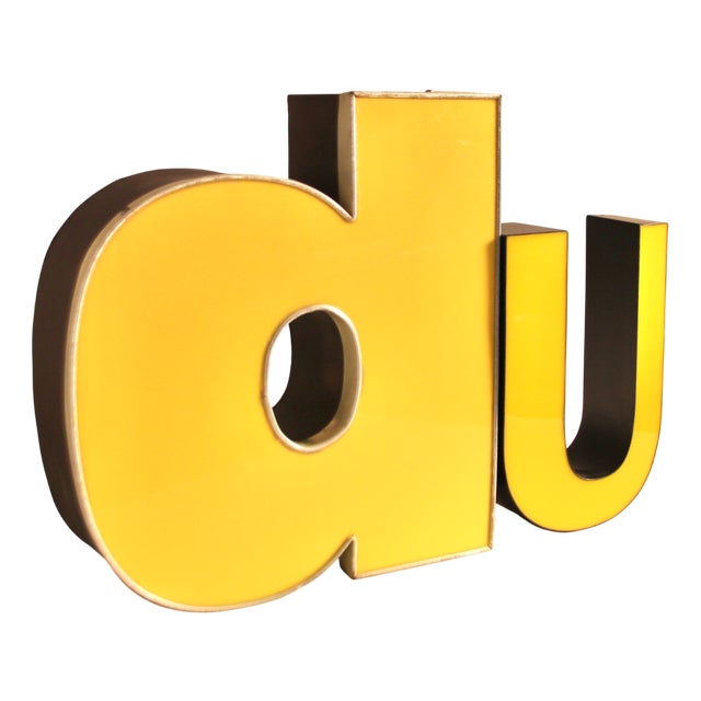 Mid-Century Modern Illuminated Letters, 1970s, Set of 2 For Sale