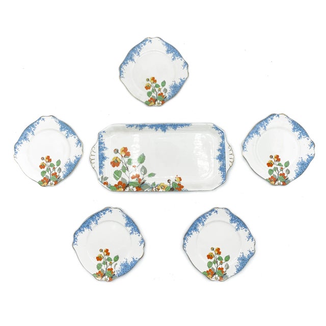Royal Stafford Art Deco Royal Staffordshire Pottery Wilkinson Ltd Floral Dinnerware - 6 Pieces For Sale - Image 4 of 4