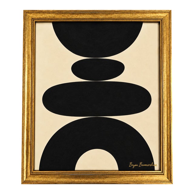 Title Obsidian Rhythm, Framed Modern Painting by Bryan Boomershine For Sale