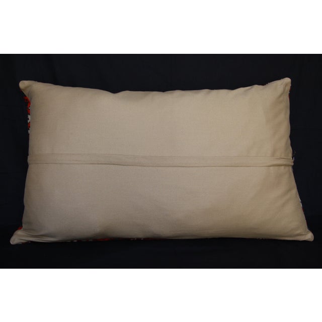 Handwoven Vintage Caucasian Rug Pillow -17'' X 29'' For Sale - Image 10 of 12