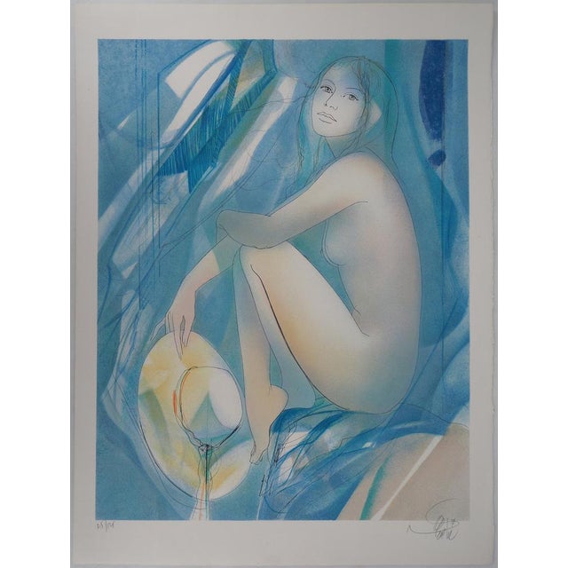 Jean-Baptiste VALADIE Nude with hat Original lithograph on BFK Rives Vellum Signed in pencil bottom right Numbered out of...