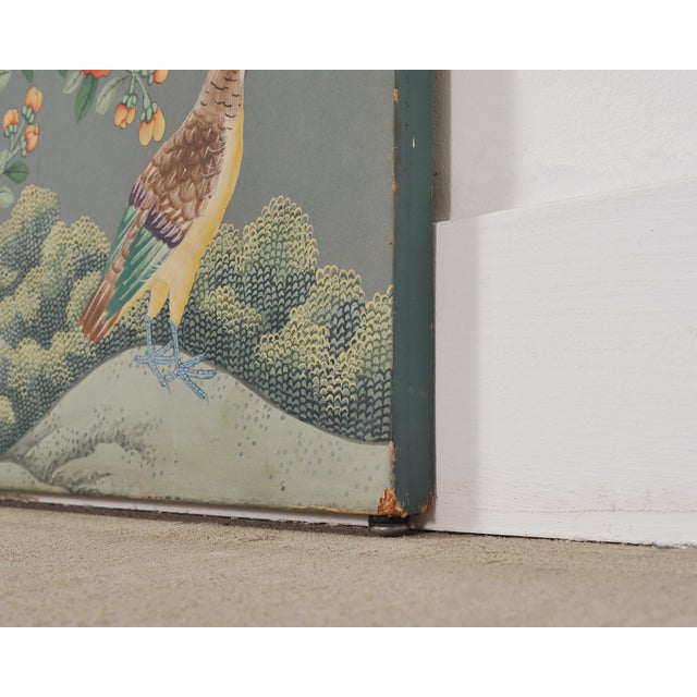 Gracie Style 8 Panel Chinoiserie Painted Wallpaper Screen 12 Ft For Sale - Image 10 of 18
