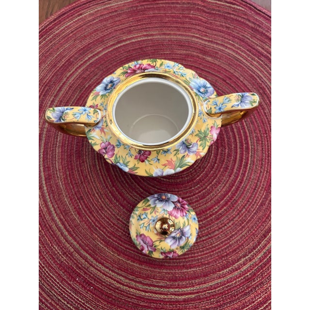 Metal 1950s Mid-Century Modern Sadler "Sophie Chintz" Tea Set - Set of 3 For Sale - Image 7 of 8
