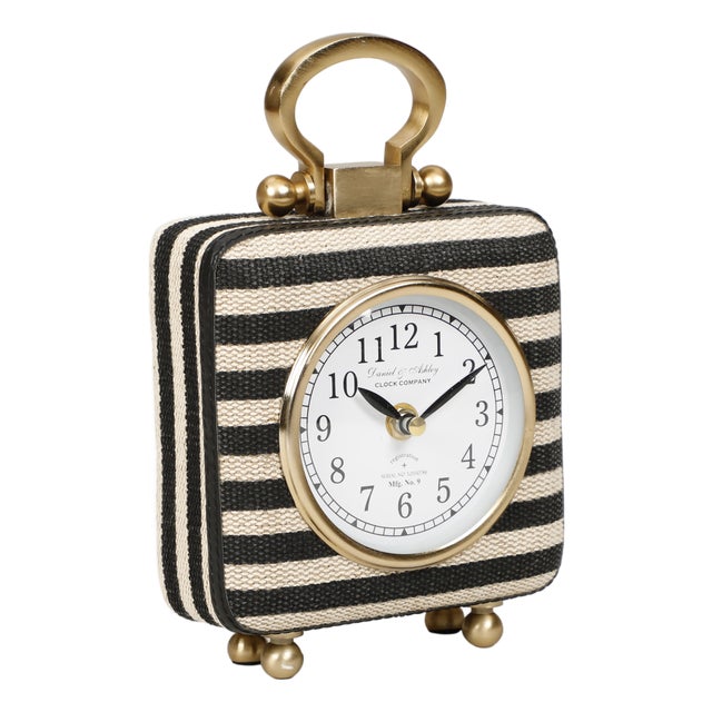 Mona Black Striped Standing Accent Clock For Sale
