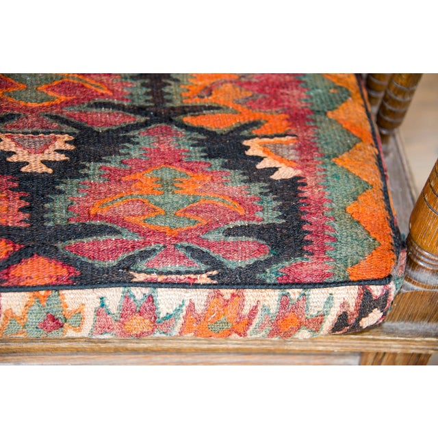 Early 20th Century Early 20th Century Danish Bench with Kilim Upholstered Cushion For Sale - Image 5 of 14