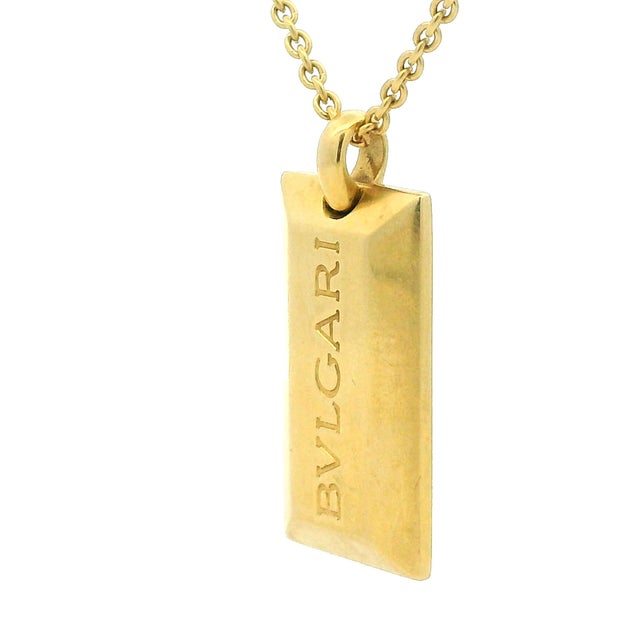 Late 1990s Bulgari 18k Gold Bar Pendant Necklace – 19.5 Grams – Serial 2331 For Sale In Miami - Image 6 of 10