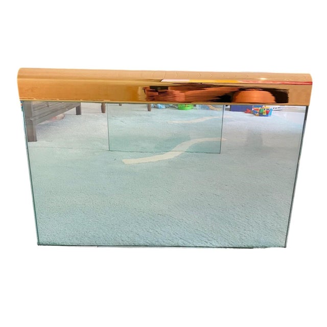 Leon Rosen 1970s Leon Rosen for Pace Collection Brass & Glass Waterfall Coffee Table For Sale - Image 4 of 13