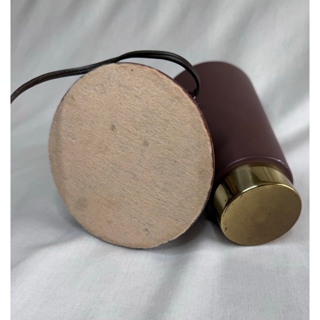 Vintage Mid Century Modern Atomic Cone Chocolate Brown Metal & Brass Finish Plug-in Desk Lamp For Sale - Image 10 of 11