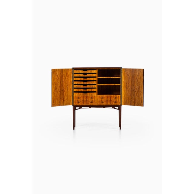 Scandinavian Modern Brass & Rosewood Cabinet, 1940s For Sale - Image 13 of 15
