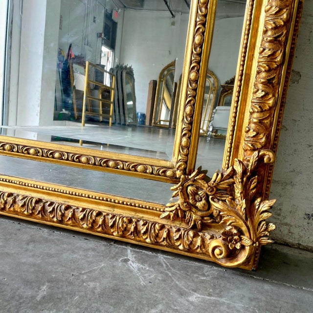 French Style Floor Mirror With Angels Details on Both Sides For Sale In Miami - Image 6 of 6
