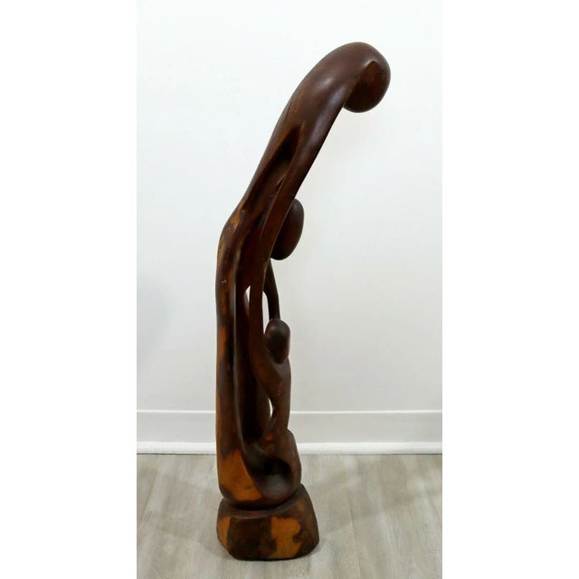 Mid 20th Century Mid Century Modern Abstract Figurative Wood Carving Floor Sculpture For Sale - Image 5 of 10
