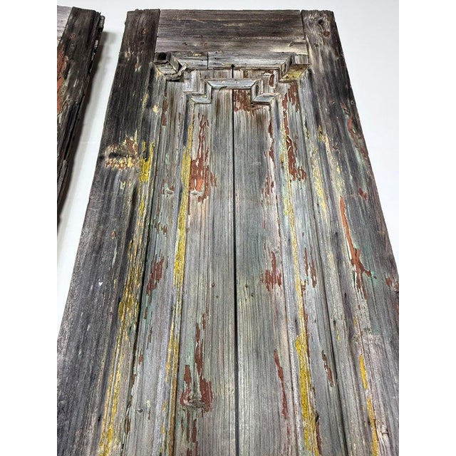 Pair of 19th C. Rustic Painted Doors For Sale - Image 12 of 12