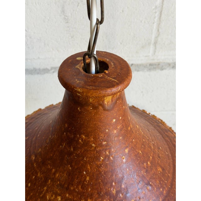 Mid 20th Century Mid-Century Modern Orange Ceramic Pendant Ceiling Lamp For Sale - Image 4 of 10