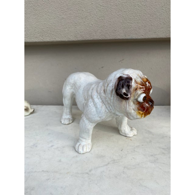 French Country Terracotta Majolica Bulldog Bavent Filmont, Circa 1900 For Sale - Image 3 of 8