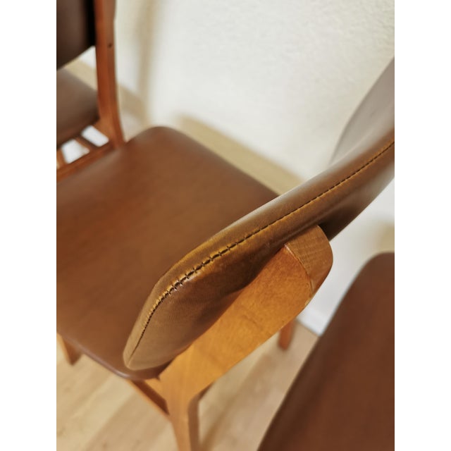 Mid-Century Dining Chairs with Leather Seats from Stol Kamnik, 1970s, Set of 4 For Sale - Image 10 of 18