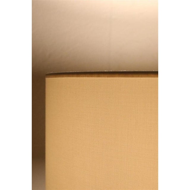 Large Mid-Century Danish Aluminum and Teak Floor Lamp with Cotton Lampshade, 1960s For Sale - Image 13 of 14