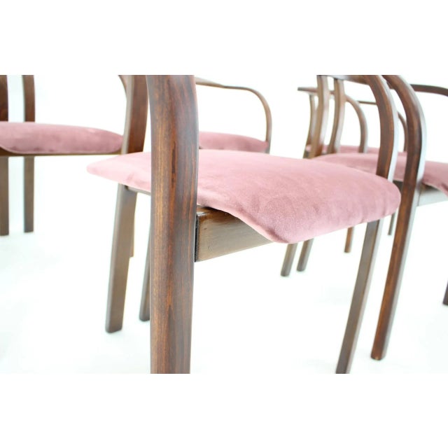 Brown Dining & Side Chairs from Ton, 1980s, Set of 6 For Sale - Image 8 of 9