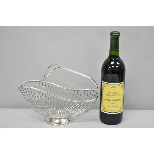 Vintage Mid Century Modern El De Uberti Italy Silver Plated Wire Wine Bottle Holder For Sale - Image 14 of 14