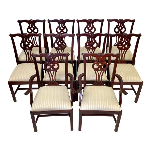 Vintage Mahogany Lexington Furniture Chippendale Dining Chairs Set of