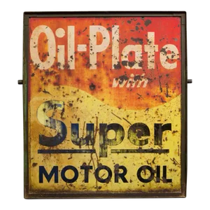 Vintage Double Sided Metal Motor Oil Sign C.1930
