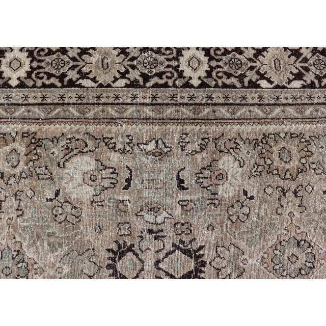 Textile Large Antique Persian Sultanabad-Mahal Rug With Sub-Geometric Floral Design For Sale - Image 7 of 12
