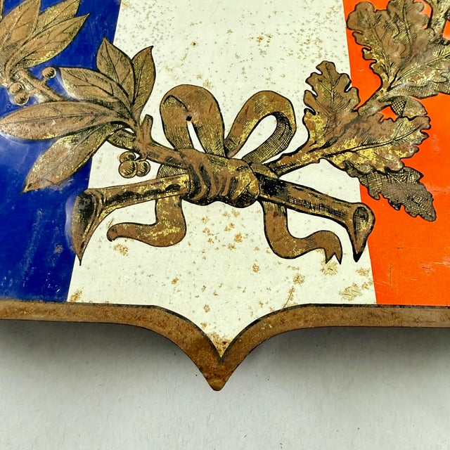 Antique French Fronton De Mairie République Française Shield Flag Holder For Sale In Philadelphia - Image 6 of 17