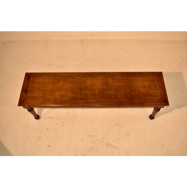 Wood 19th Century English Oak Bench With Turned Legs For Sale - Image 7 of 10
