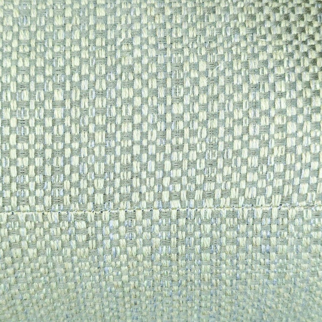 Green Ethan Allen Jamaica Lounge Chair With Curved Wood Arms and Green Cushions For Sale - Image 8 of 8