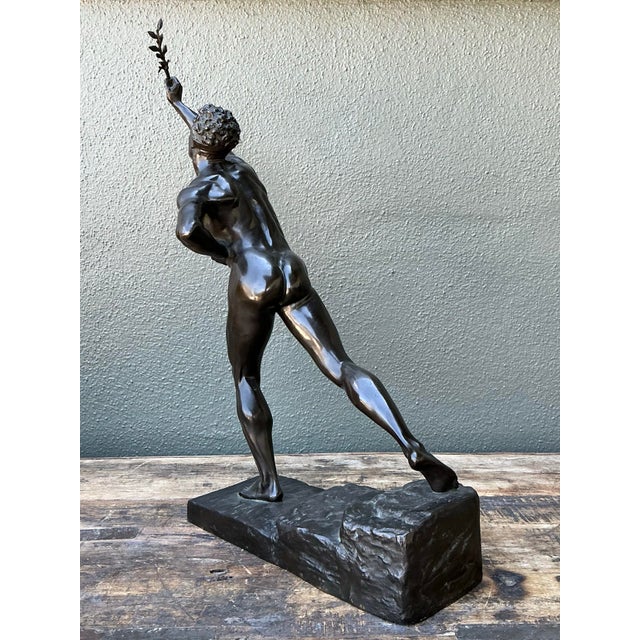 Vintage Max Kruse “Messenger of Victory” Bronze Sculpture of Man For Sale In West Palm - Image 6 of 12
