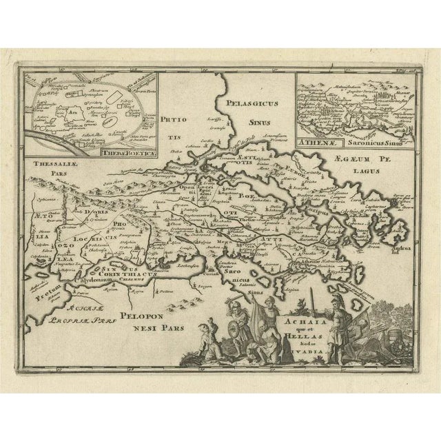 Paper Antique Map of the Coast of Part of Greece, 1729 For Sale - Image 7 of 7