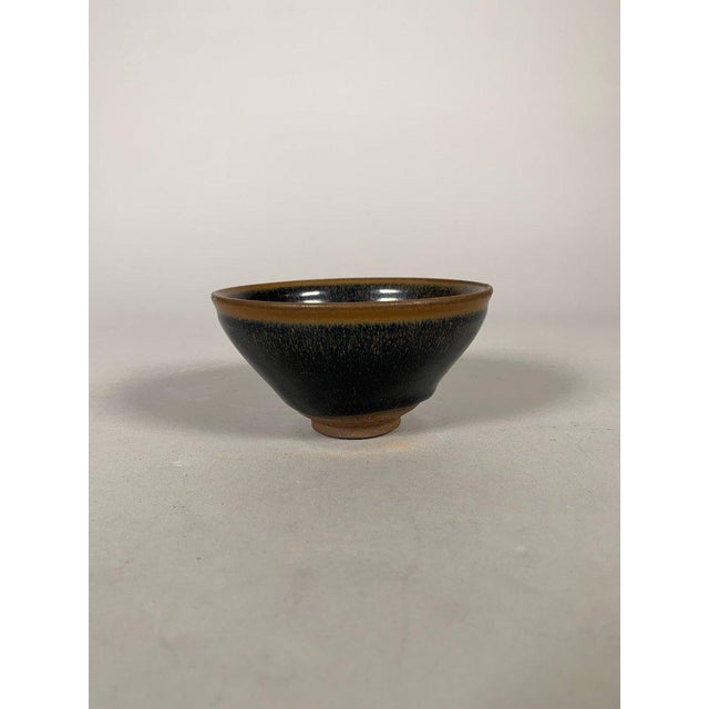 Ceramic Black glazed stoneware bowl known as Hare's Fur, China, Song Dynasty style (960-1279) For Sale - Image 7 of 12