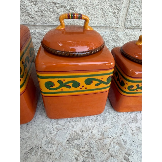 Ceramic Home & Garden Party Tuscan Stoneware Graduated Canister Set – Set of 3 For Sale - Image 7 of 7