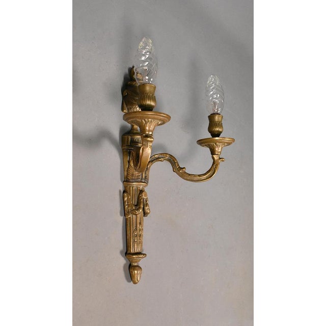 Large Antique French Wall Sconce in Bronze, 1890s For Sale - Image 9 of 15