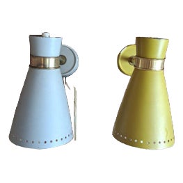 Vintage Metal Sconces, Set of 2 For Sale