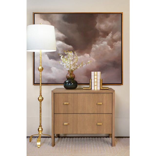 New special order item. Not vintage. Get organized with the Andre Fluted Natural Oak Two Drawer Side Table. Keep your...