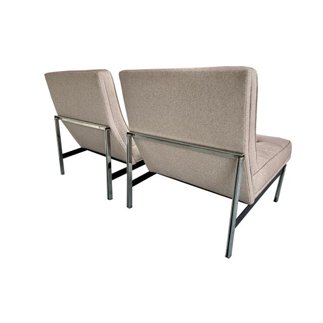 1950s Pair of Florence Knoll Parallel Bar Chairs for Knoll For Sale In New York - Image 6 of 9