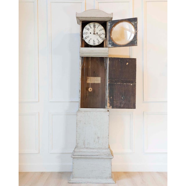 Wood Early 19th-Century Swedish Gustavian Longcase Clock, Circa 1800 For Sale - Image 7 of 12