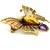 1950s Vintage Italian 18k Gold Gemset Figural Bee Brooch With Pearl For Sale - Image 5 of 13